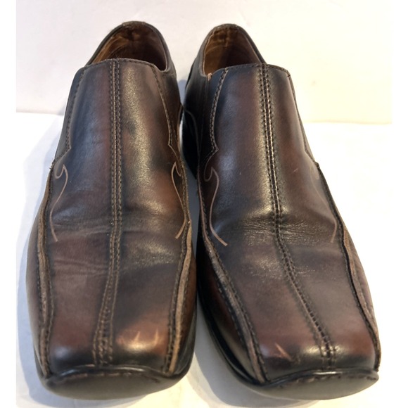 Kickers Mens‎ Brown Leather Loafers shoes Portugal Vtg Beetles Size 42 - Picture 1 of 7